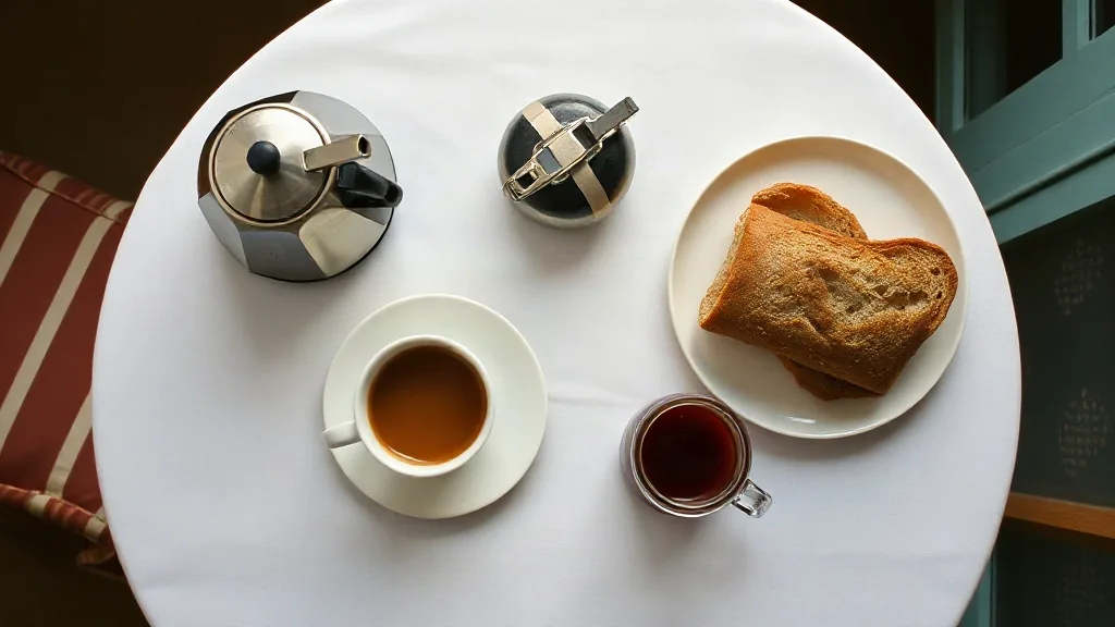 La colazione apparecchiata in un bed and breakfast