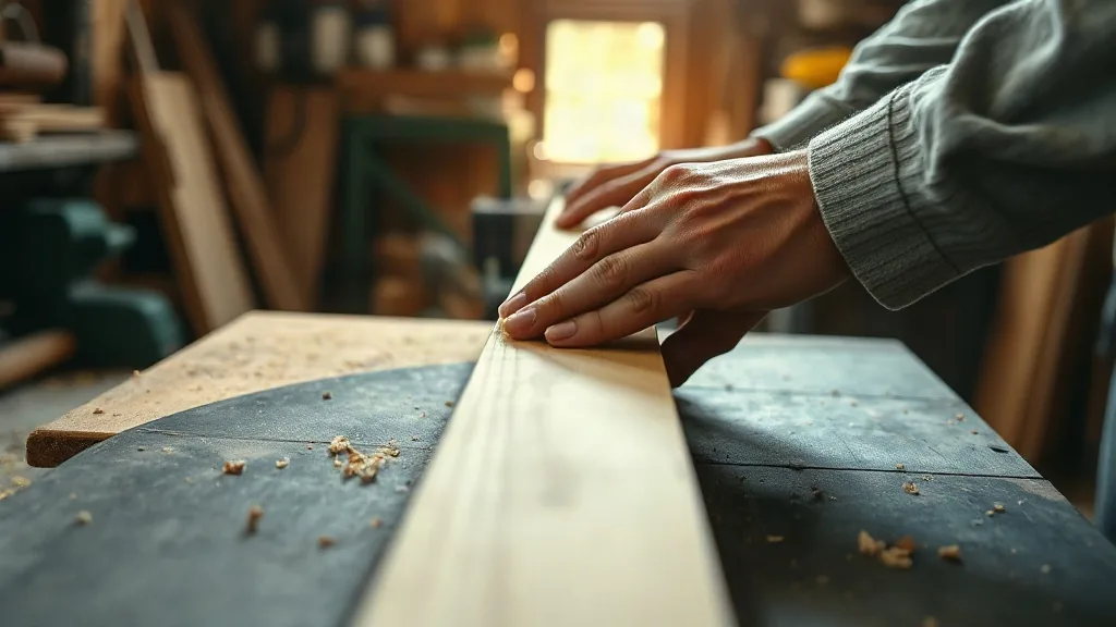 Un falegname al banco mentre lavora il legno