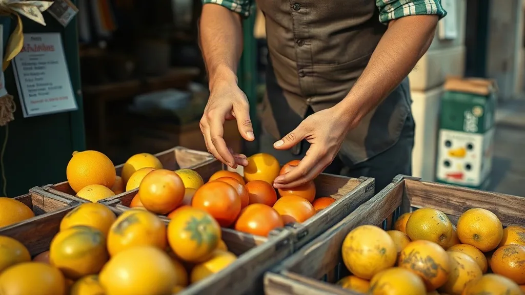 Le cassette di frutta e verdura davanti a un negozio